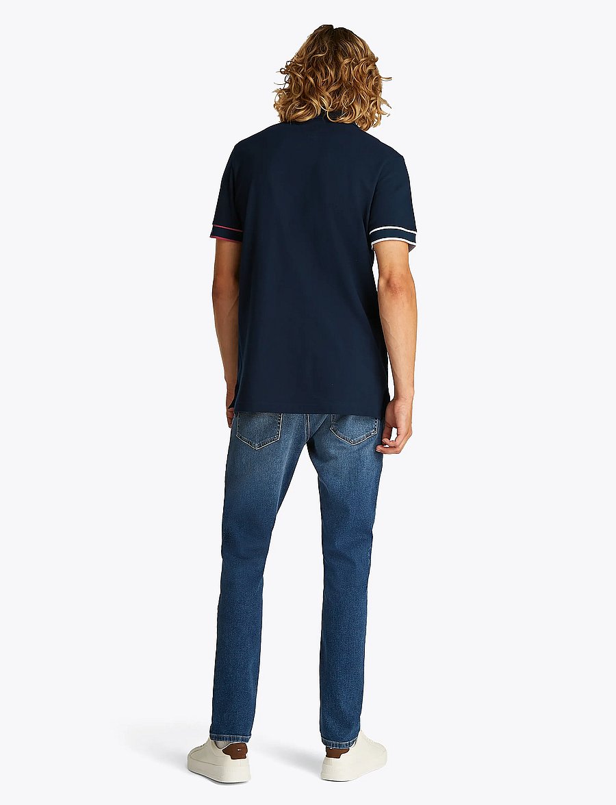 Tommy Jeans - TJM SLIM FLAG CUFF POLO EXT - dark night navy - 3