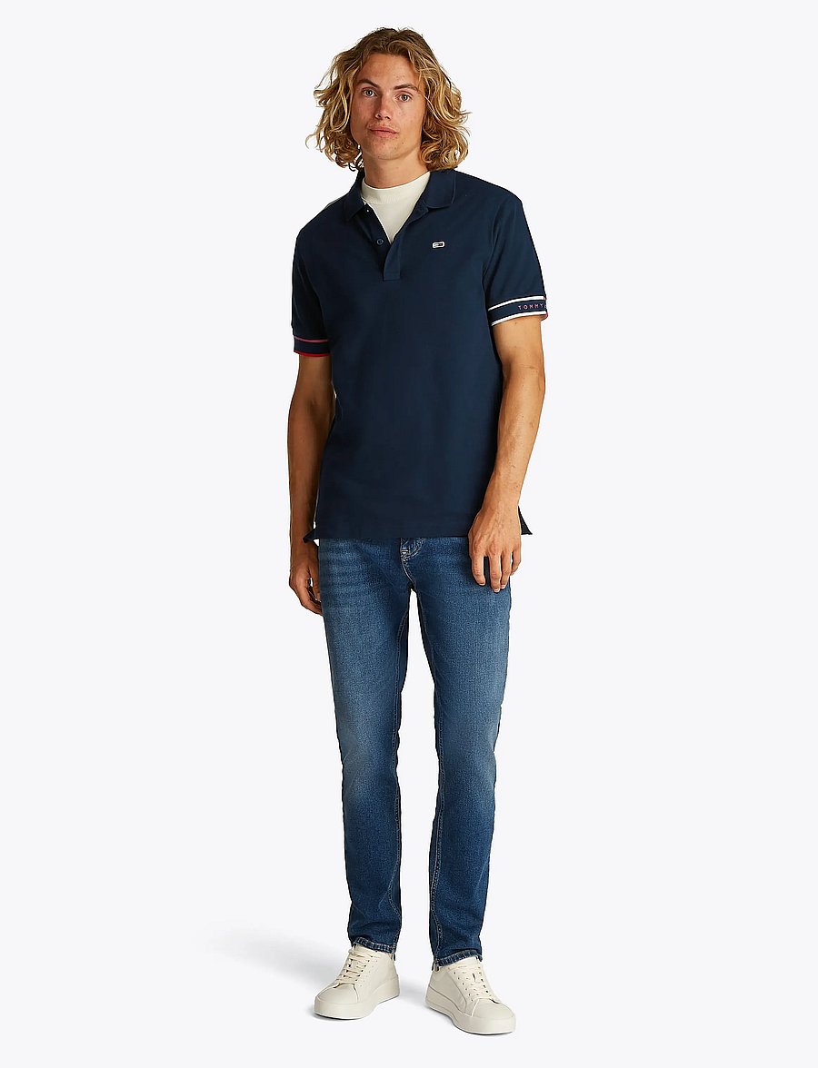 Tommy Jeans - TJM SLIM FLAG CUFF POLO EXT - dark night navy - 4