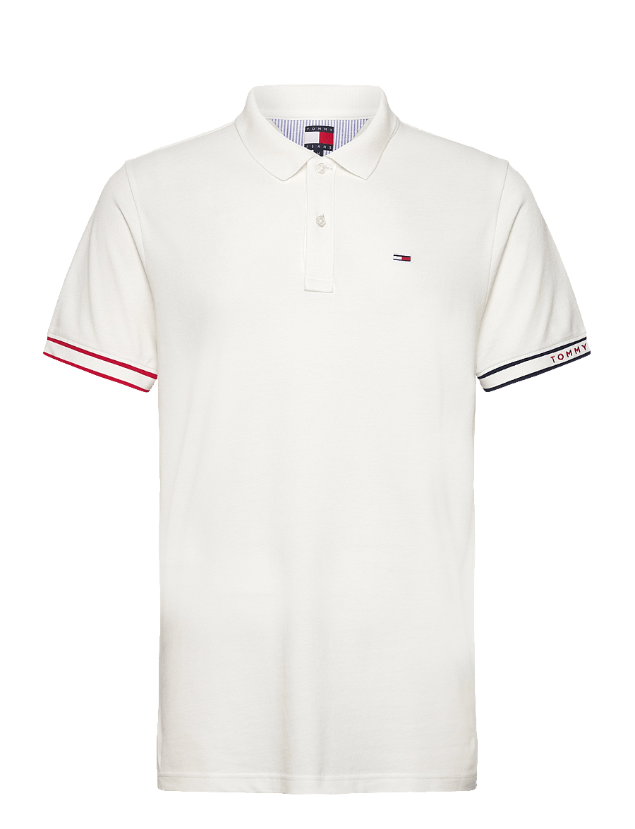 Tommy Jeans - TJM SLIM FLAG CUFF POLO EXT - ecru - 1