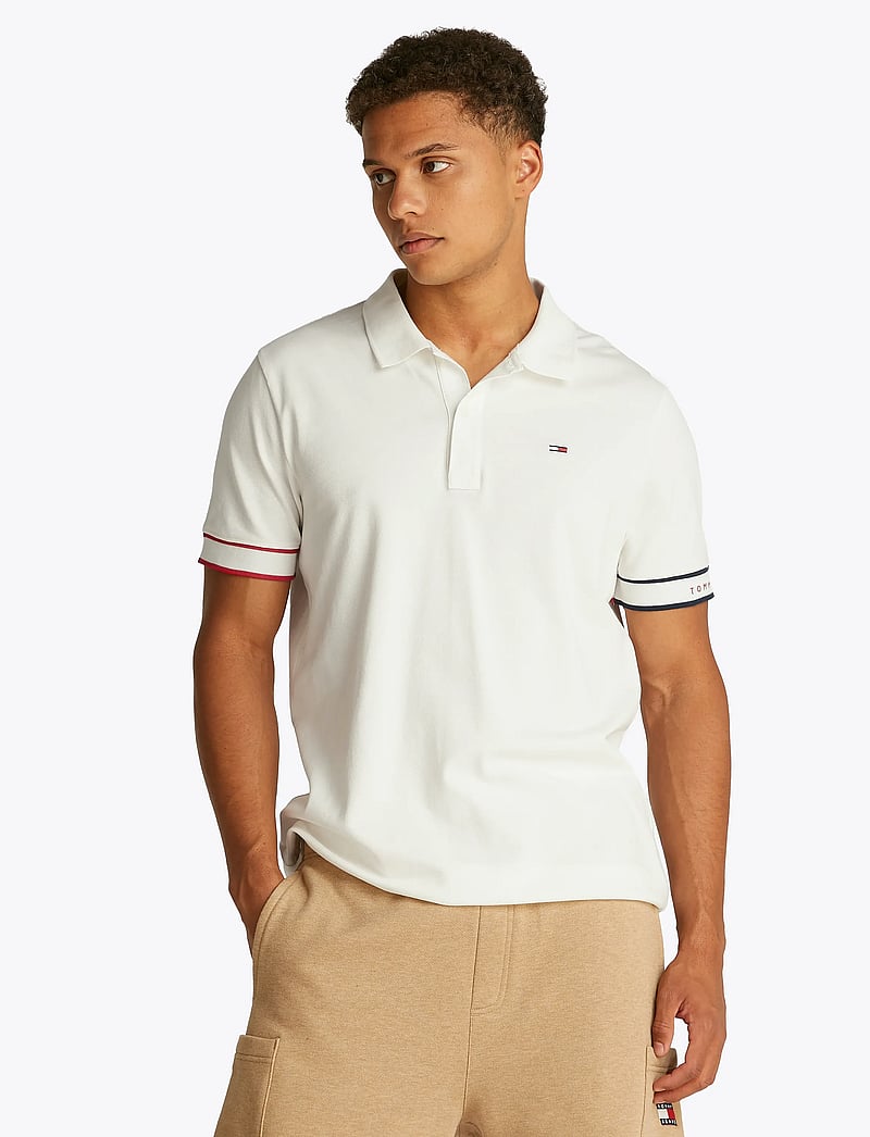 Tommy Jeans - TJM SLIM FLAG CUFF POLO EXT - ecru - 0
