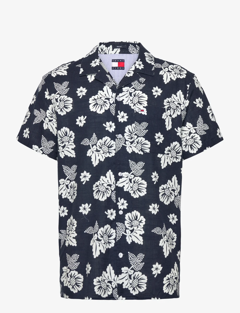 Tommy Jeans - TJM REG SLUB AOP SS SHIRT EXT - kortærmede skjorter - dark night navy bandana aop - 1