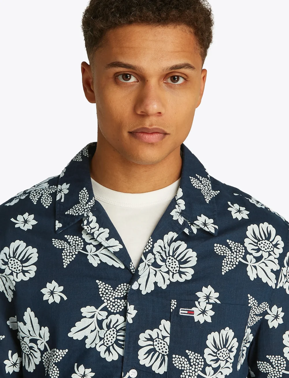 Tommy Jeans - TJM REG SLUB AOP SS SHIRT EXT - kortærmede skjorter - dark night navy bandana aop - 5