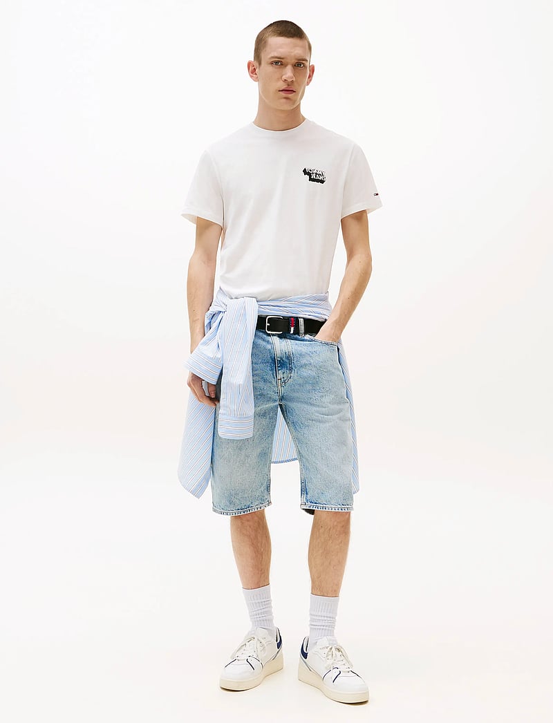 Tommy Jeans - TJM SLIM STACK LOGO TEE EXT - kortærmede t-shirts - ecru - 3