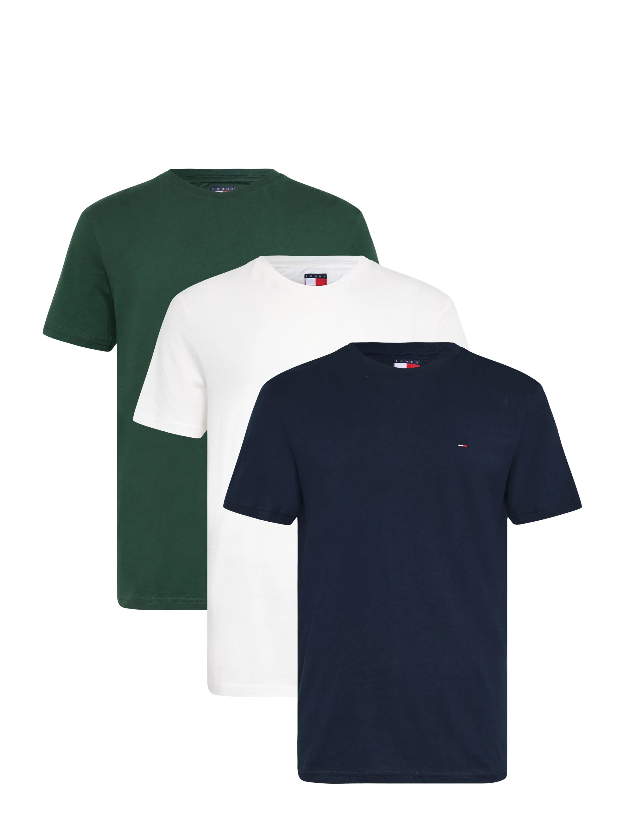 Tommy Jeans - TJM XSLIM 3 PACK TEE EXT - multipack t-shirts - ecru   dark blue   velvet green - 1