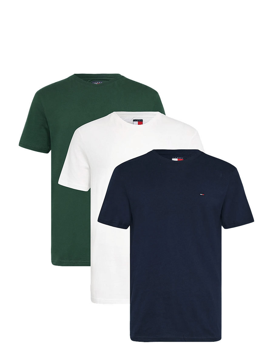 Tommy Jeans - TJM XSLIM 3 PACK TEE EXT - t-särkide multipakk - ecru dark blue velvet green - 1
