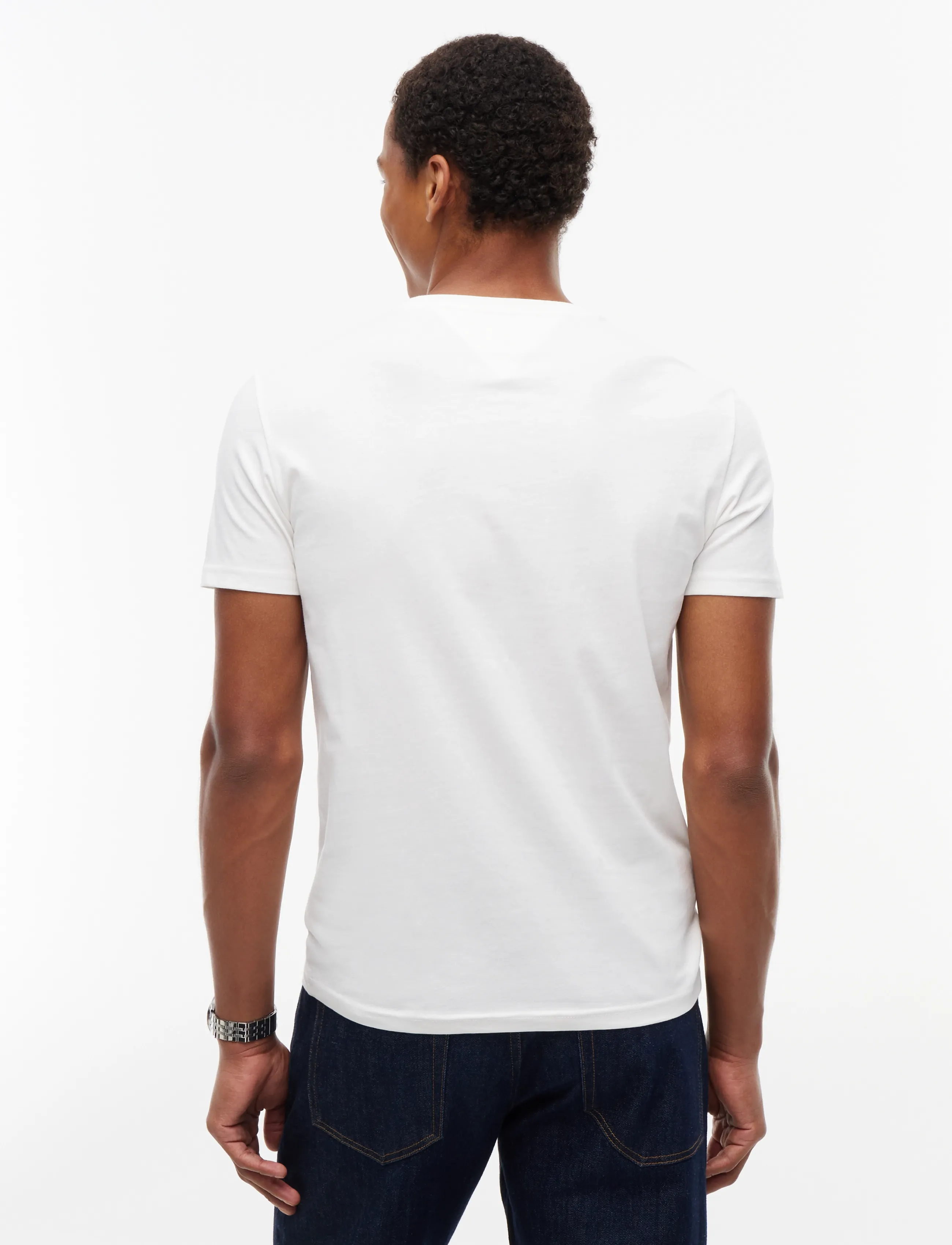 Tommy Jeans TJM XSLIM 3 PACK TEE EXT - Tommy Hilfiger - ECRU   DARK BLUE   VELVET GREEN / cream
