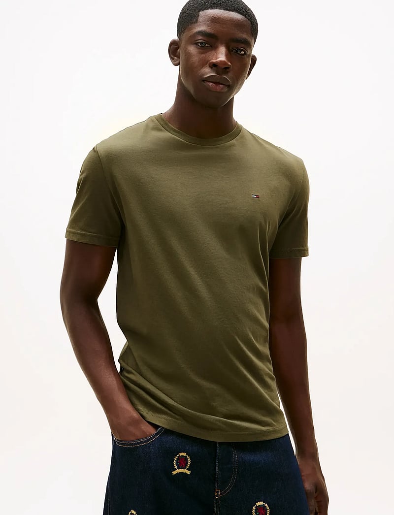 Tommy Jeans - TJM XSLIM 3PACK TEE EXT - t-särkide multipakk - black dark greenery ecru - 1