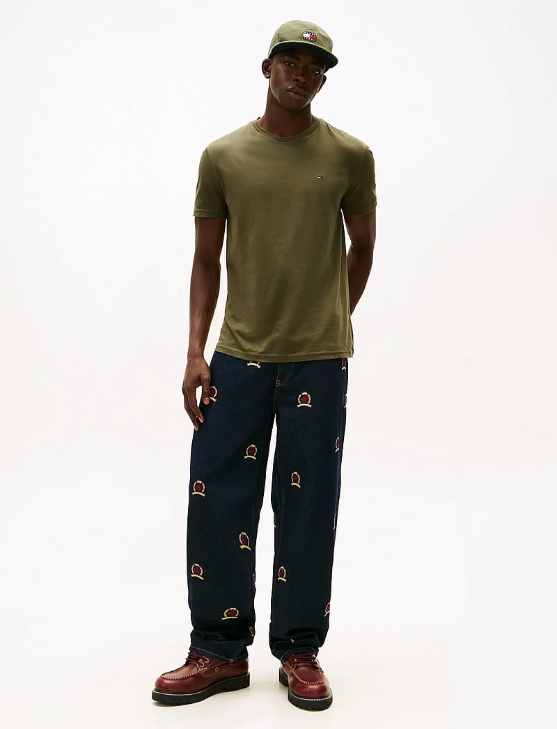 Tommy Jeans - TJM XSLIM 3PACK TEE EXT - t-särkide multipakk - black dark greenery ecru - 3