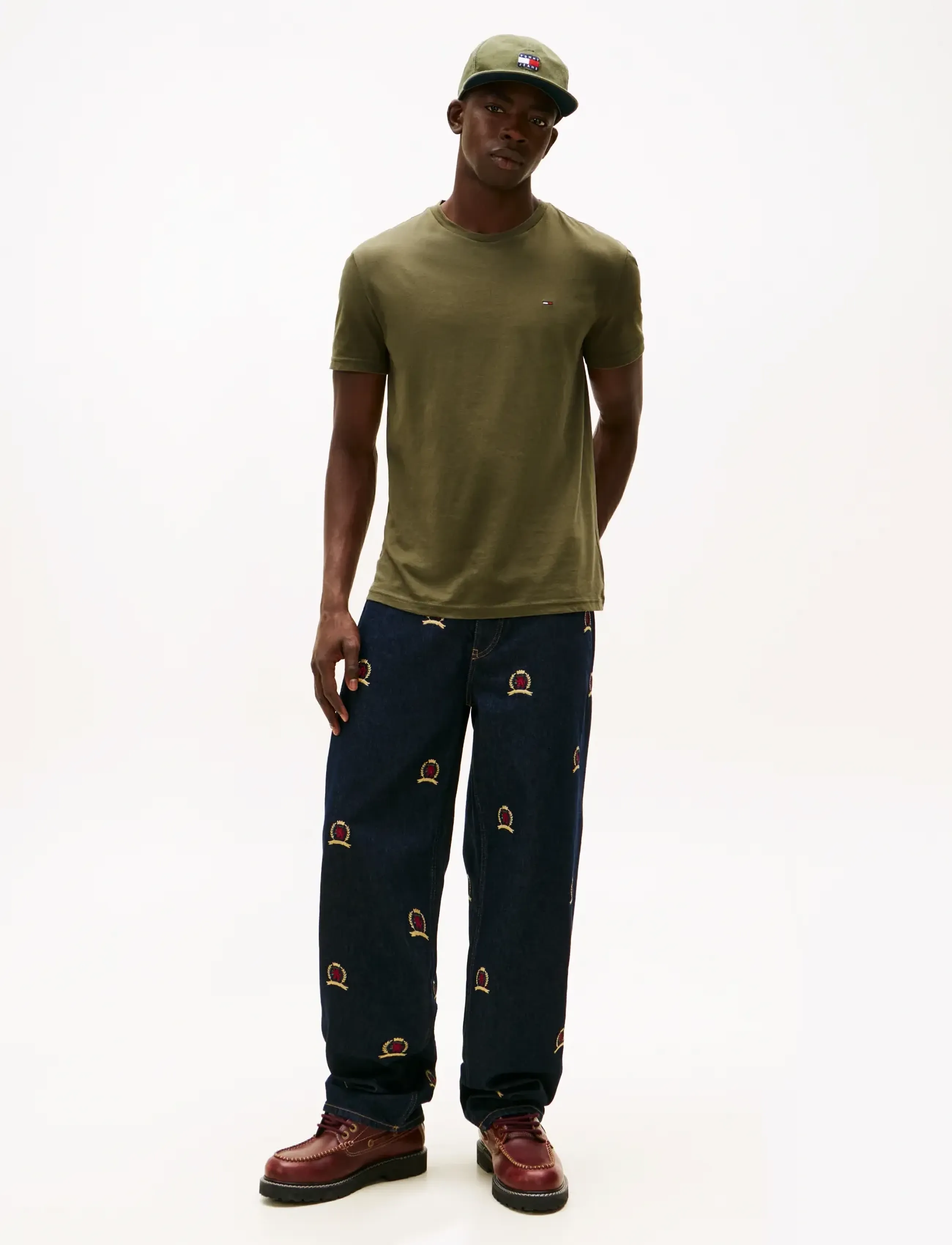 Tommy Jeans - TJM XSLIM 3PACK TEE EXT - multipack t-shirts - black   dark greenery   ecru - 3