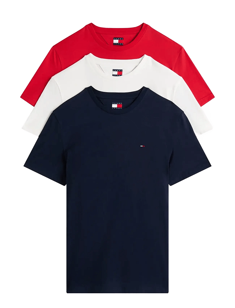 Tommy Jeans - TJM XSLIM 3PACK TEE EXT - t-särkide multipakk - ecru dark night navy red alert - 1