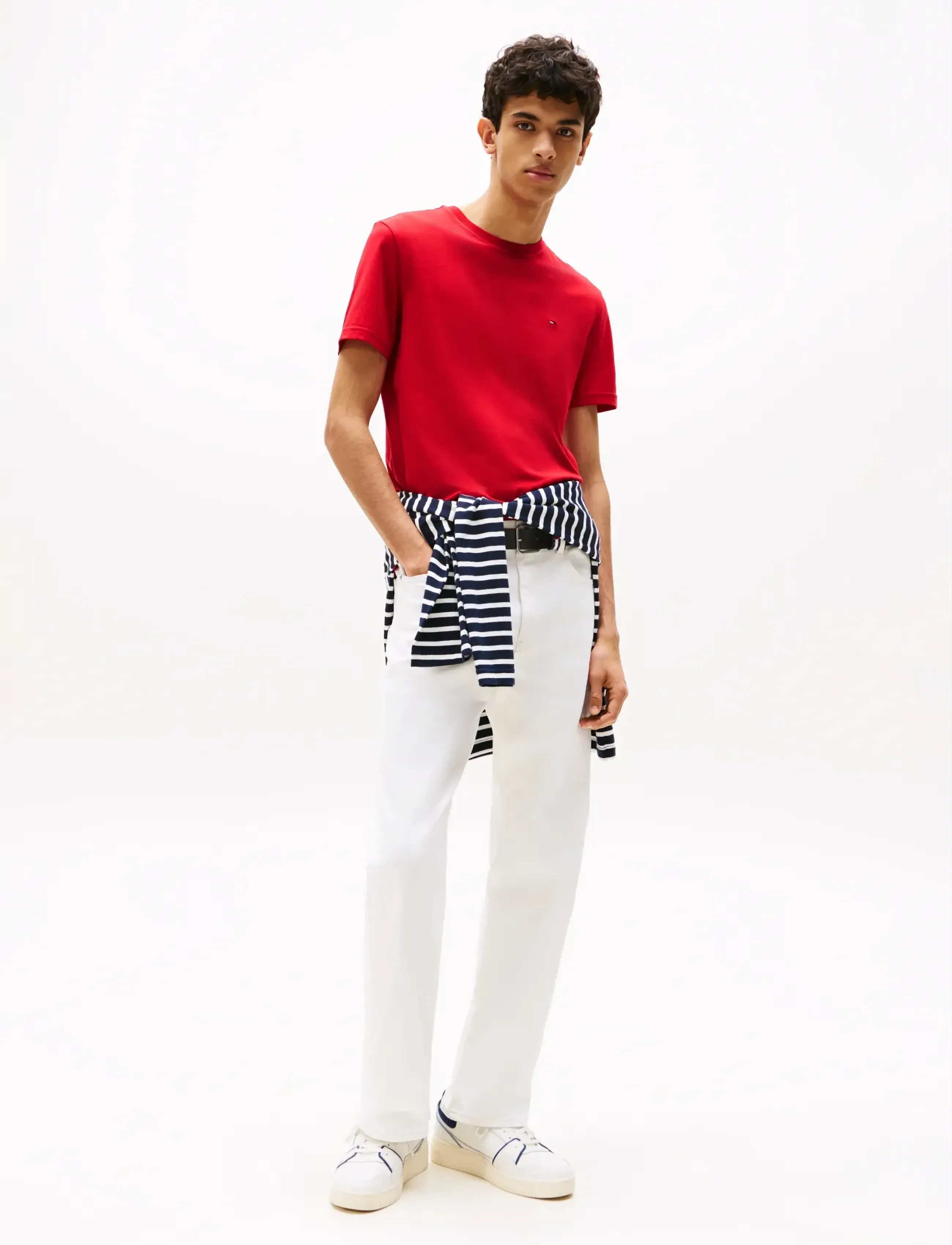 Tommy Jeans - TJM XSLIM 3 PACK TEE - multipack t-shirts - ecru   dark night navy   red alert - 4
