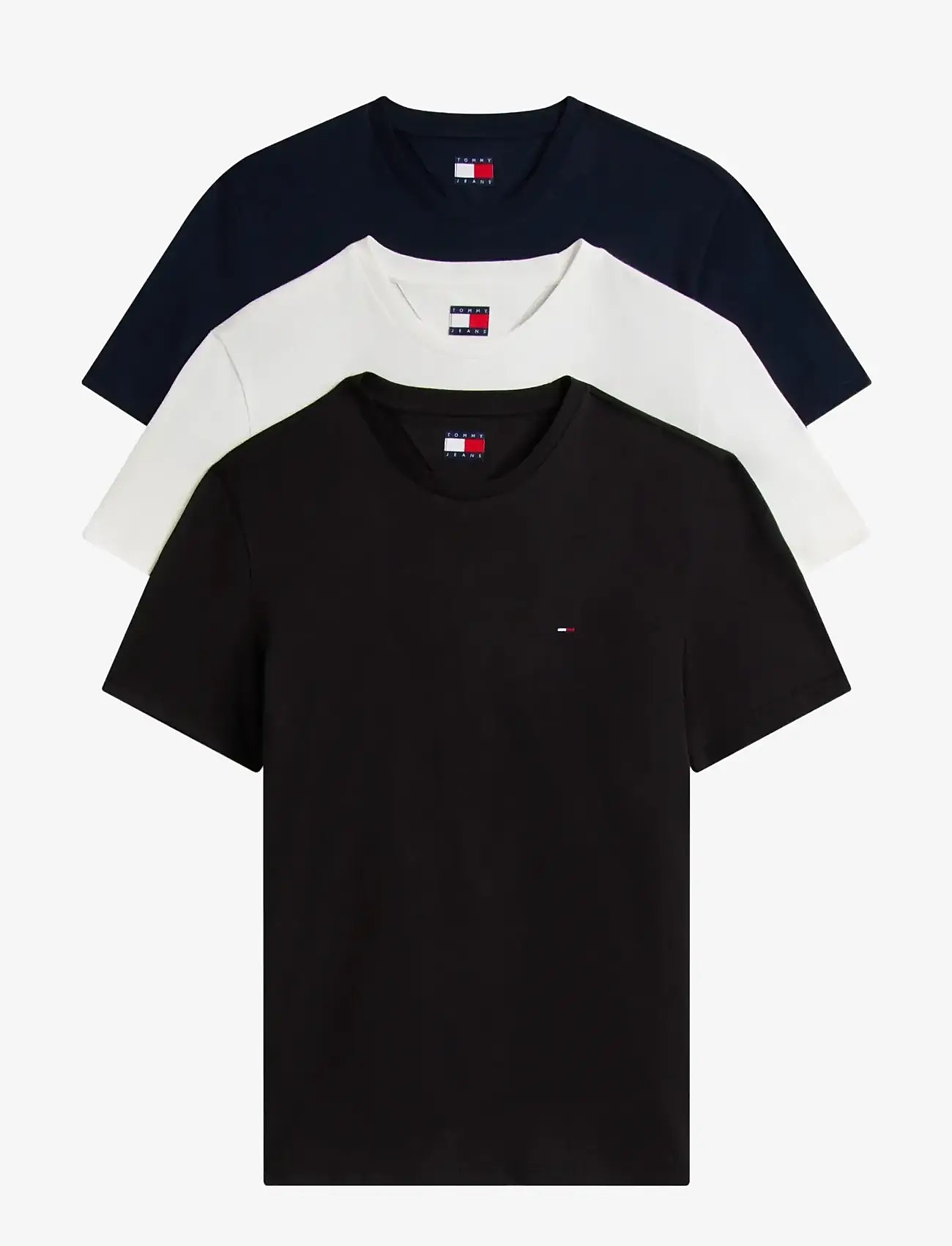 Tommy Jeans - TJM XSLIM 3 PACK TEE - t-shirts à manches courtes - black   dark night navy   ecru - 1