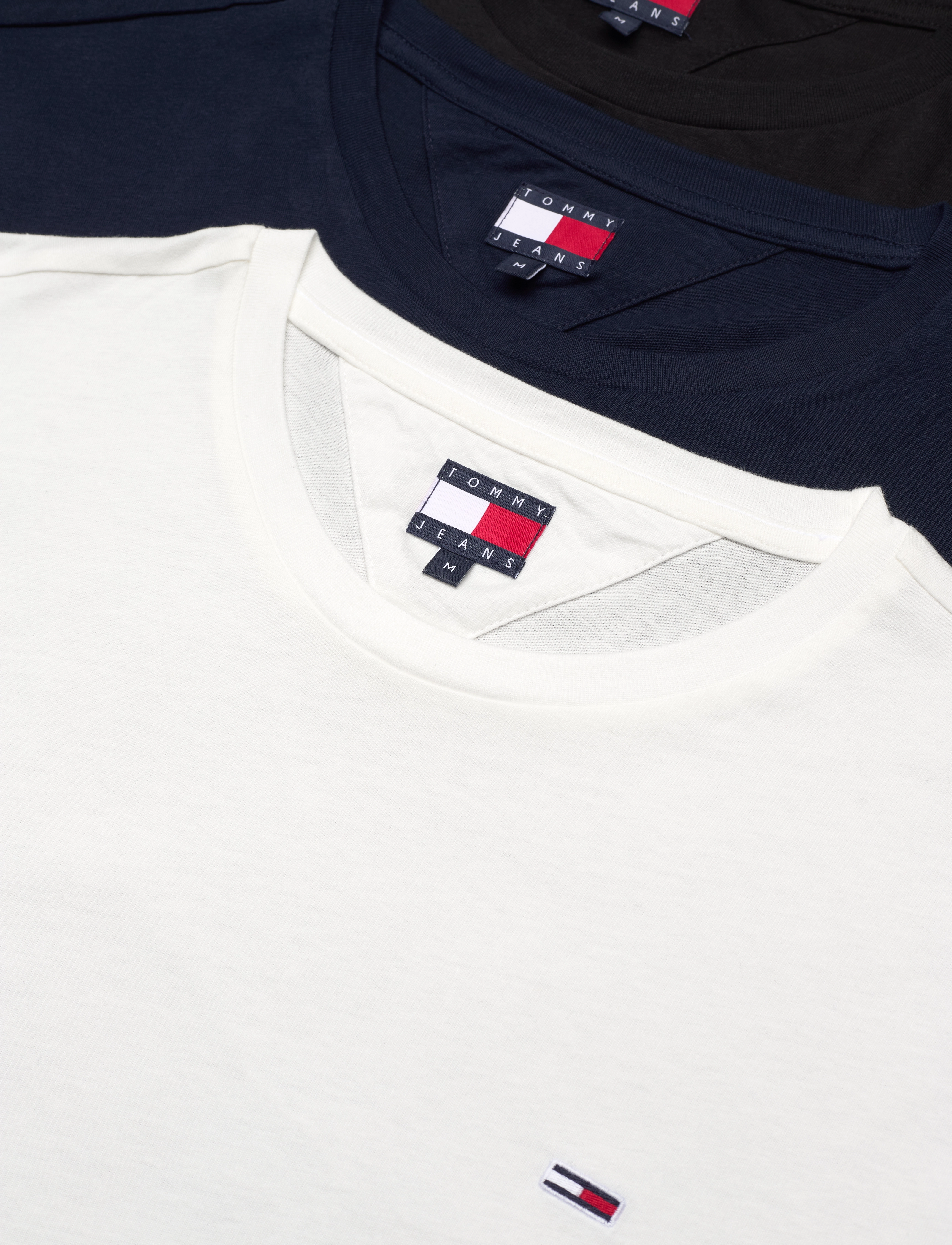 Tommy Jeans - TJM XSLIM 3 PACK TEE EXT - kurzärmelige - ecru/black/dark night navy - 4