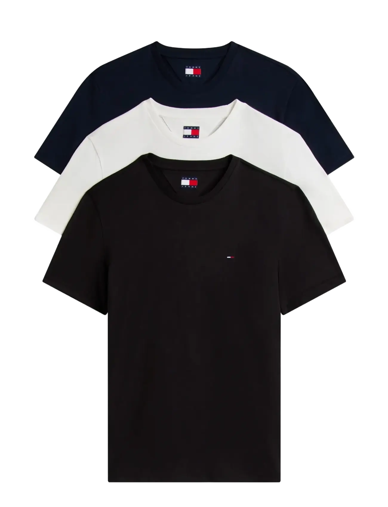 Tommy Jeans - TJM XSLIM 3PACK TEE EXT - t-kreklu multipaka - black dark blue ecru - 1