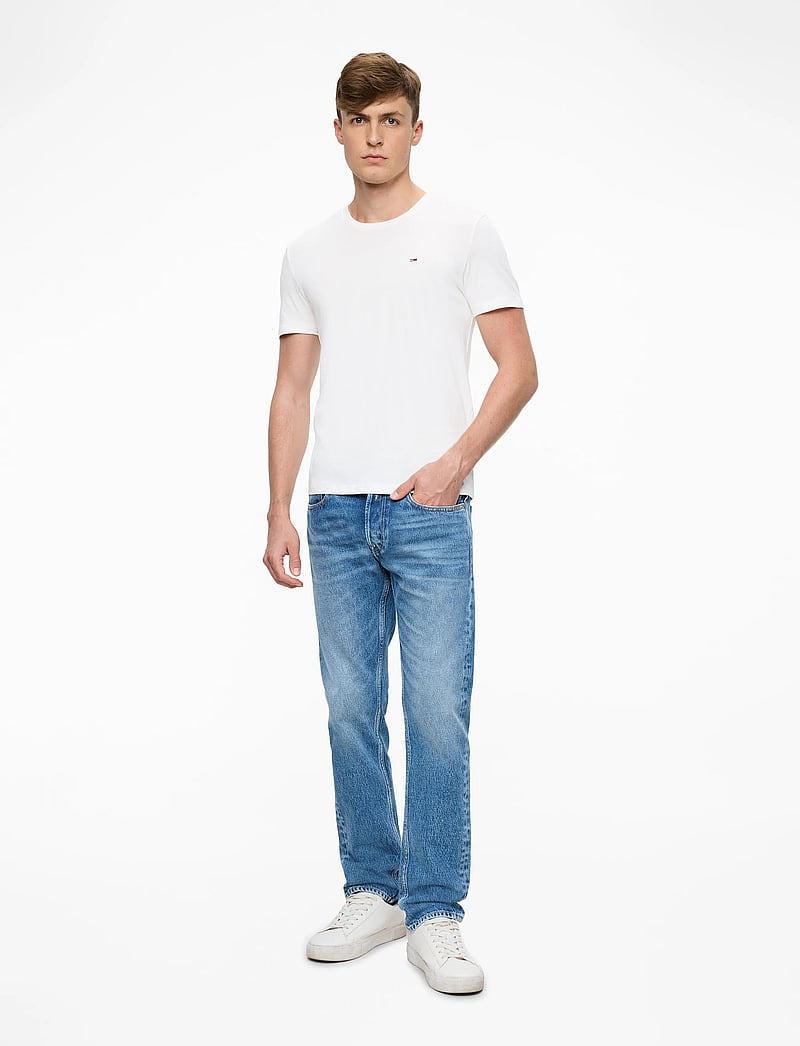 Tommy Jeans - TJM XSLIM 3 PACK TEE - kortærmede t-shirts - black / lt grey htr / ecru - 2