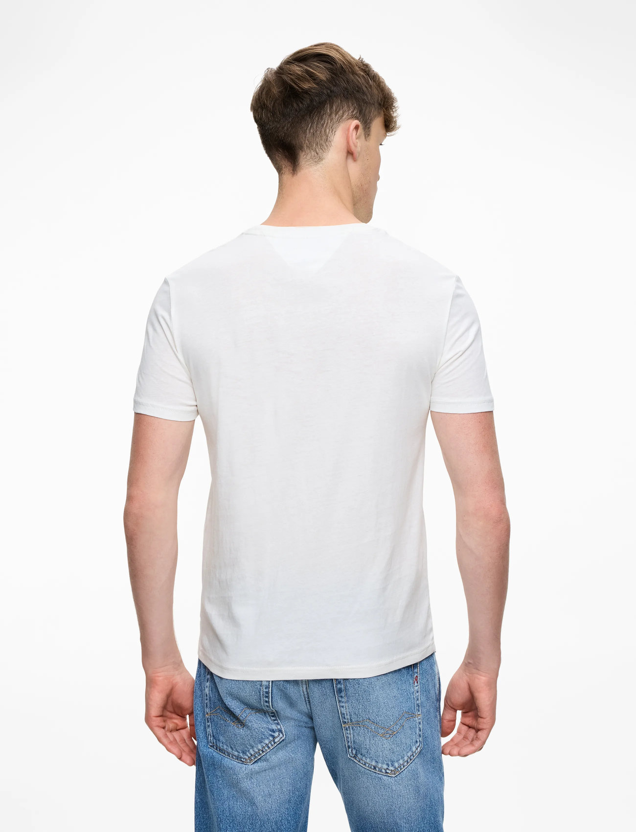 Tommy Jeans - TJM XSLIM 3 PACK TEE - kortærmede t-shirts - black / lt grey htr / ecru - 4