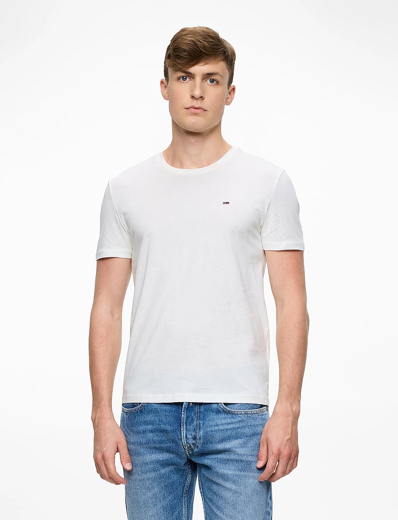 Tommy Jeans - TJM XSLIM 3 PACK TEE - kortærmede t-shirts - black / lt grey htr / ecru - 0