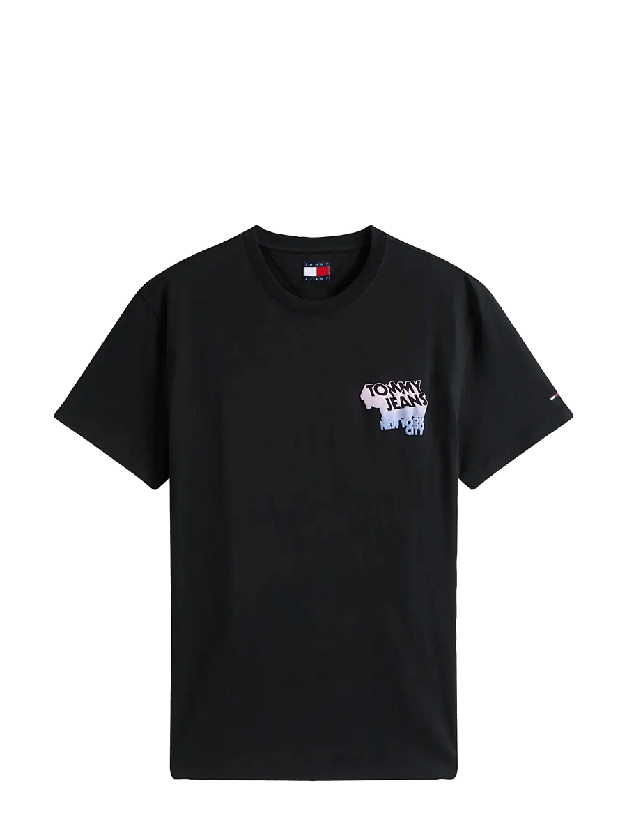 Tommy Jeans - TJM REG STACK BACKPRINT TEE EXT - kortærmede t-shirts - black - 1