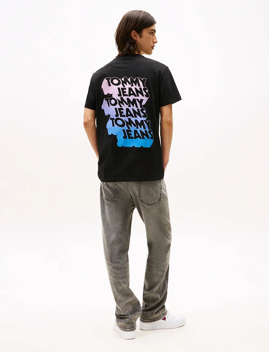 Tommy Jeans - TJM REG STACK BACKPRINT TEE EXT - kortærmede t-shirts - black - 3
