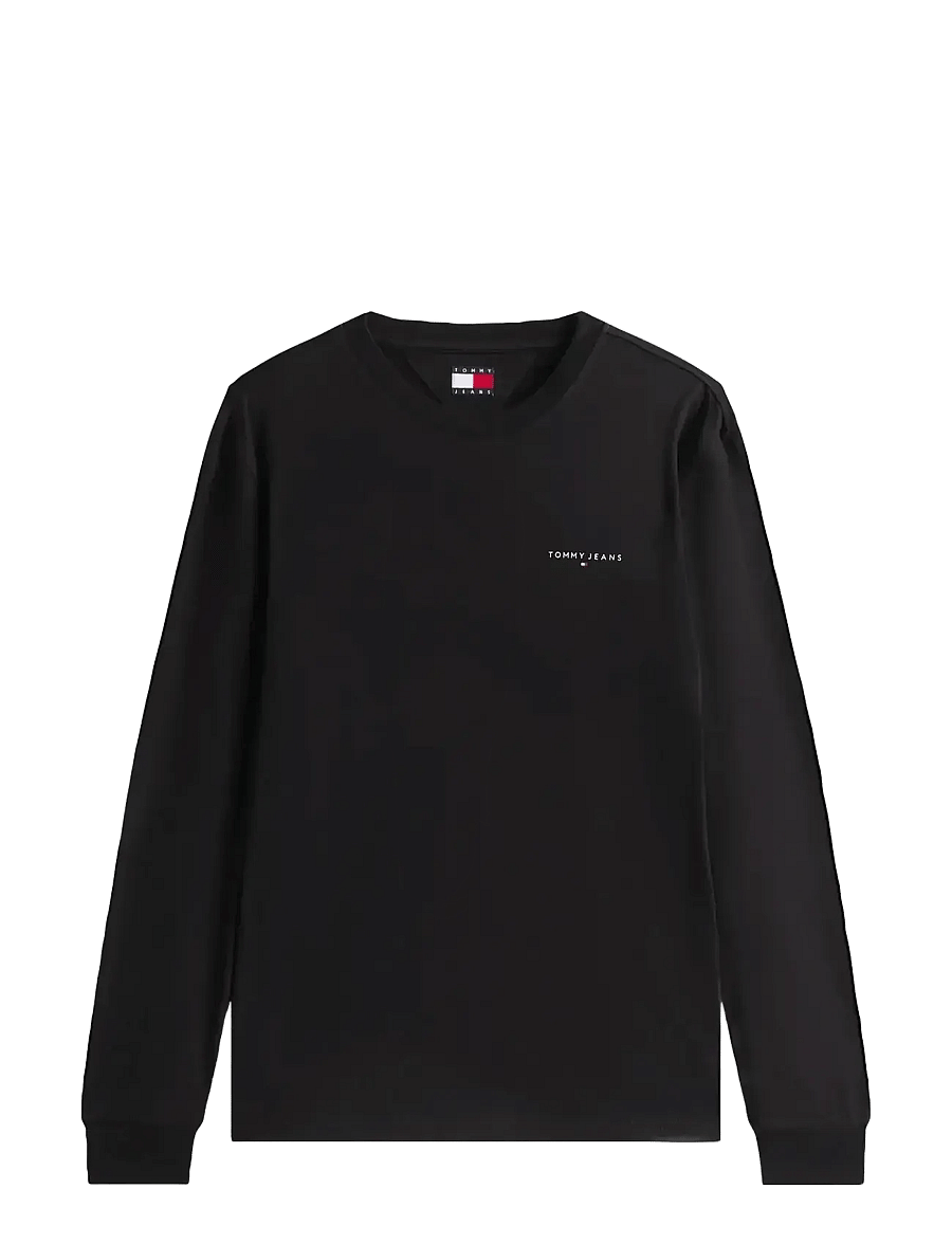 Tommy Jeans - TJM SLIM CHEST LINEAR LS TEE EXT - langärmelige t-shirts - black - 2