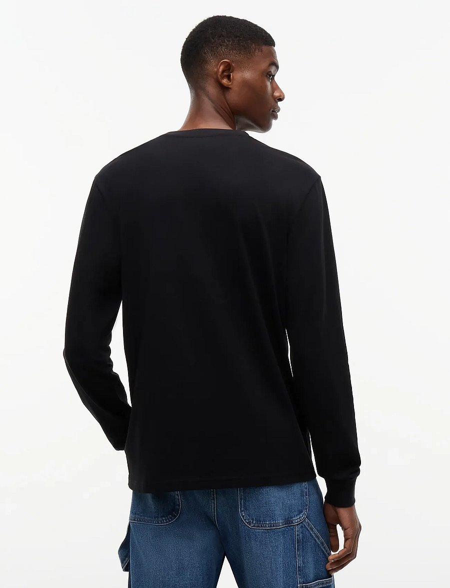 Tommy Jeans - TJM SLIM CHEST LINEAR LS TEE EXT - langärmelige t-shirts - black - 3