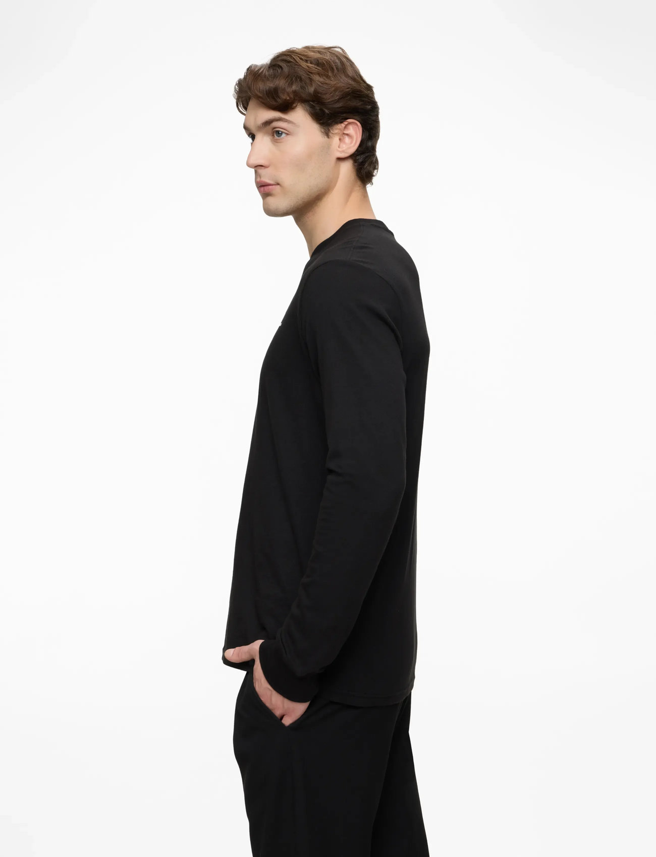Tommy Jeans - TJM SLIM CHEST LINEAR LS TEE EXT - marškinėliai ilgomis rankovėmis - black - 3
