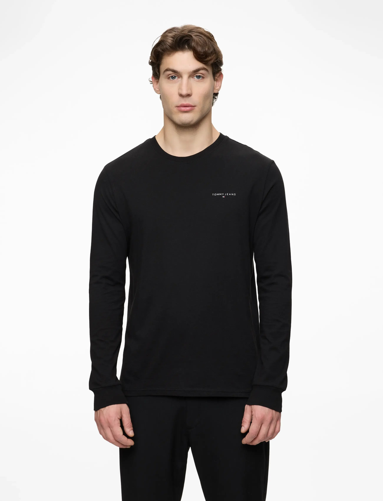 Tommy Jeans - TJM SLIM CHEST LINEAR LS TEE EXT - marškinėliai ilgomis rankovėmis - black - 0