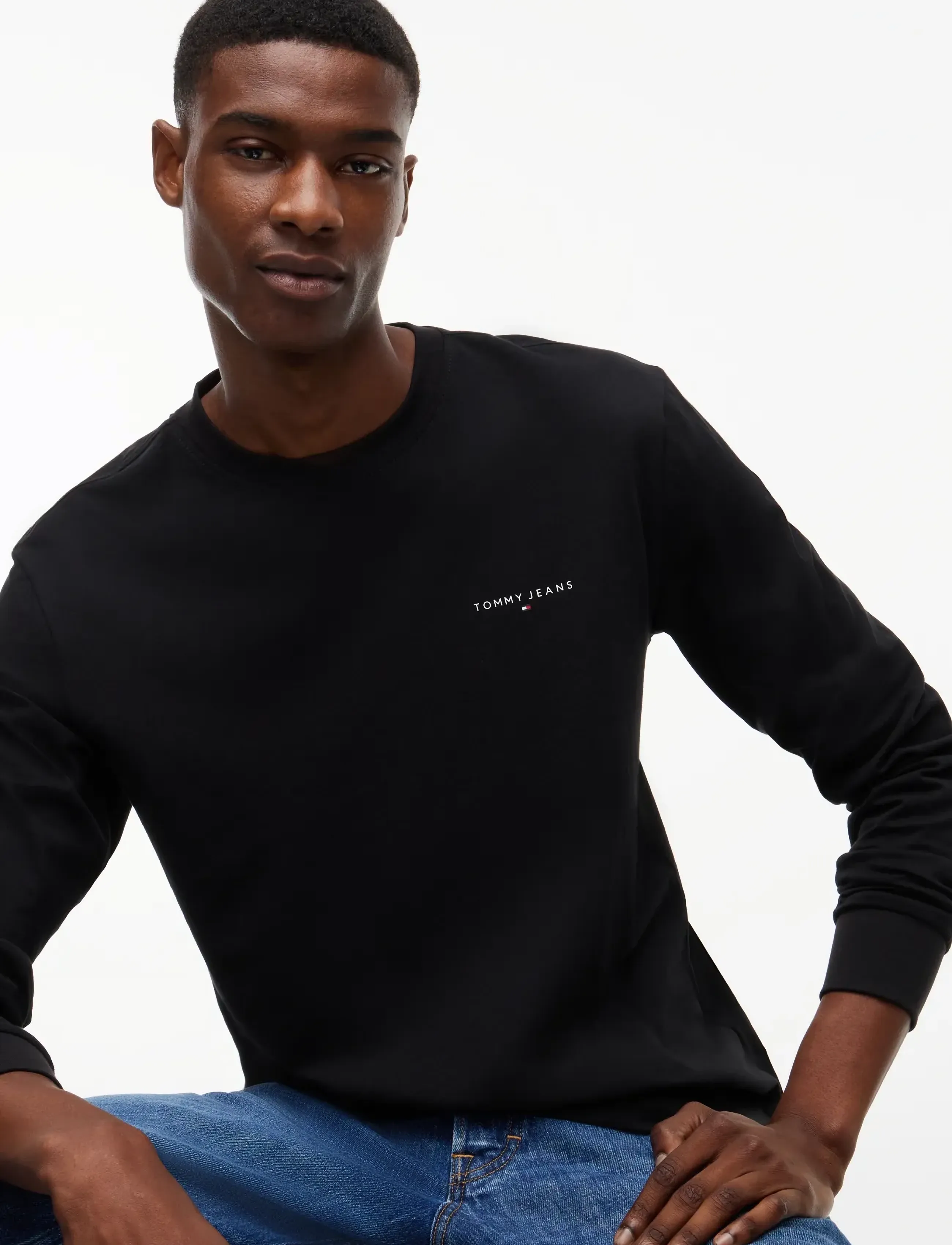 Tommy Jeans - TJM SLIM CHEST LINEAR LS TEE EXT - langärmelige t-shirts - black - 4