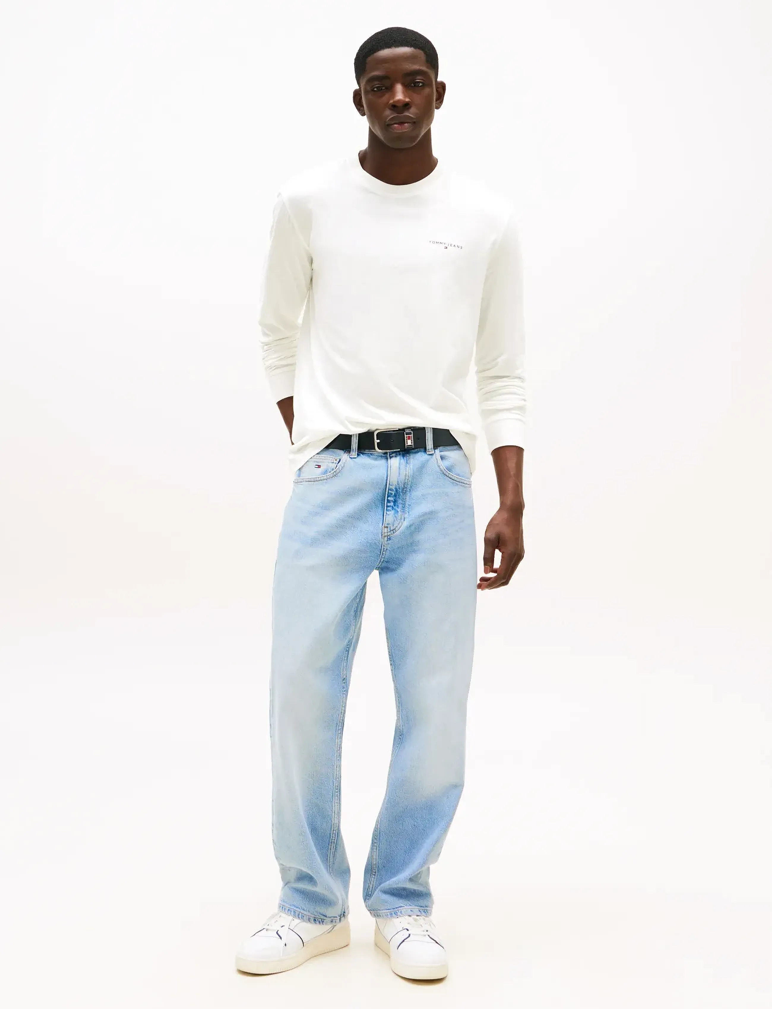 Tommy Jeans - TJM SLIM CHEST LINEAR LS TEE EXT - langärmelig - ecru - 2