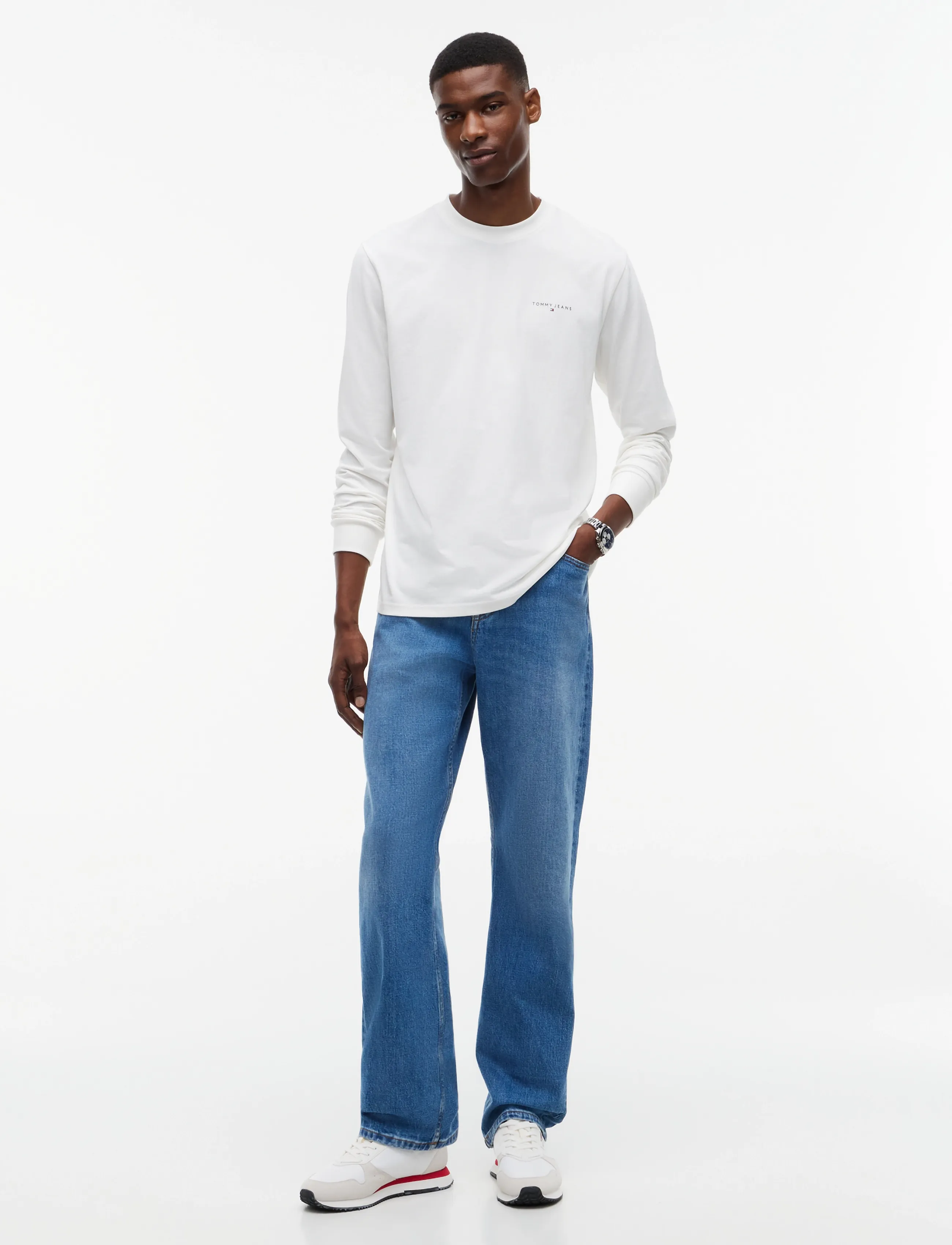 Tommy Jeans - TJM SLIM CHEST LINEAR LS TEE EXT - pikkade varrukatega t-särgid - ecru - 4