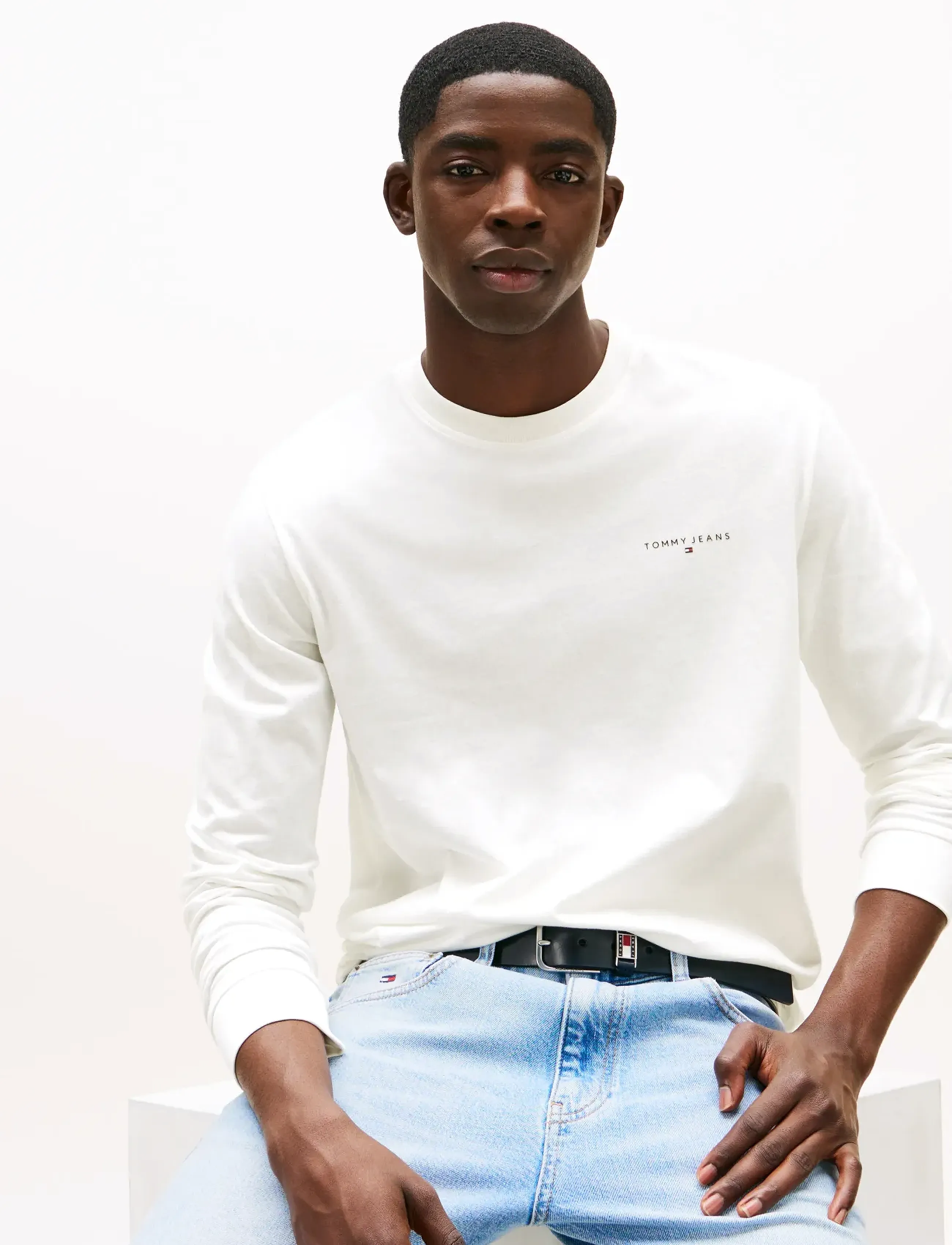 Tommy Jeans - TJM SLIM CHEST LINEAR LS TEE EXT - langärmelig - ecru - 4