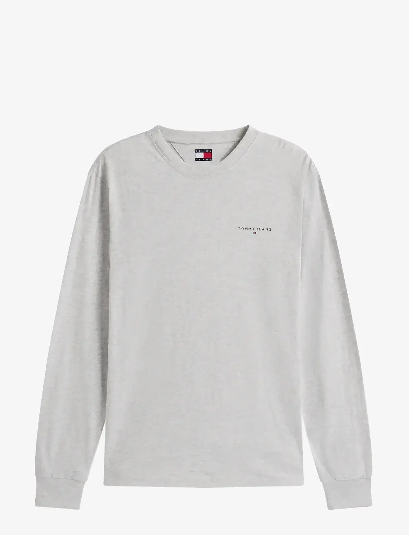 Tommy Jeans - TJM SLIM CHEST LINEAR LS TEE EXT - långärmade t-shirts - lt grey htr - 1
