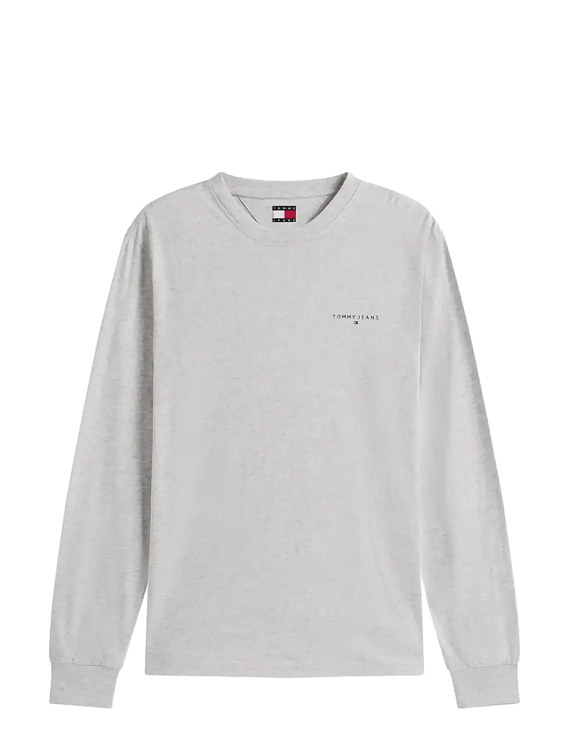 Tommy Jeans - TJM SLIM CHEST LINEAR LS TEE EXT - långärmade t-shirts - lt grey htr - 1
