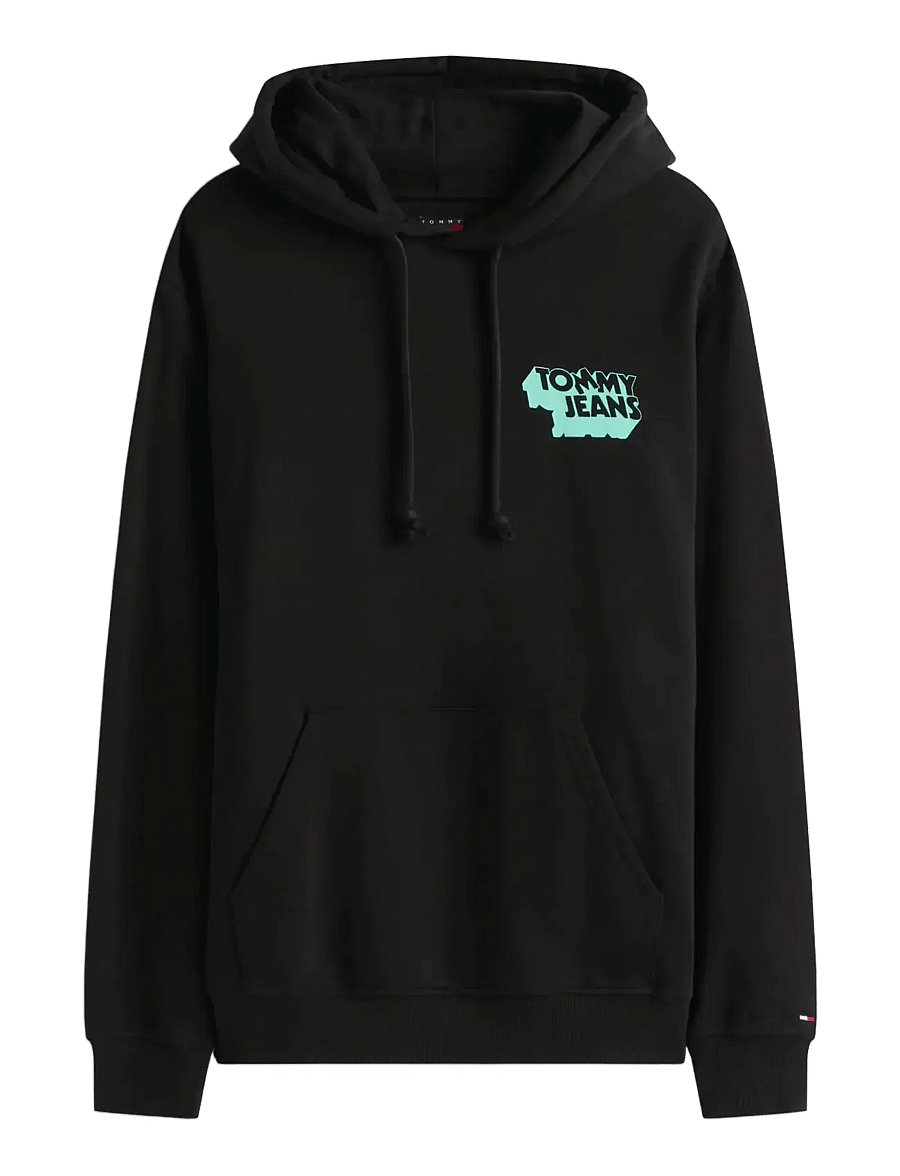 Tommy Jeans - TJM STACK BACK LOGO HOODIE EXT - hættetrøjer - black - 1