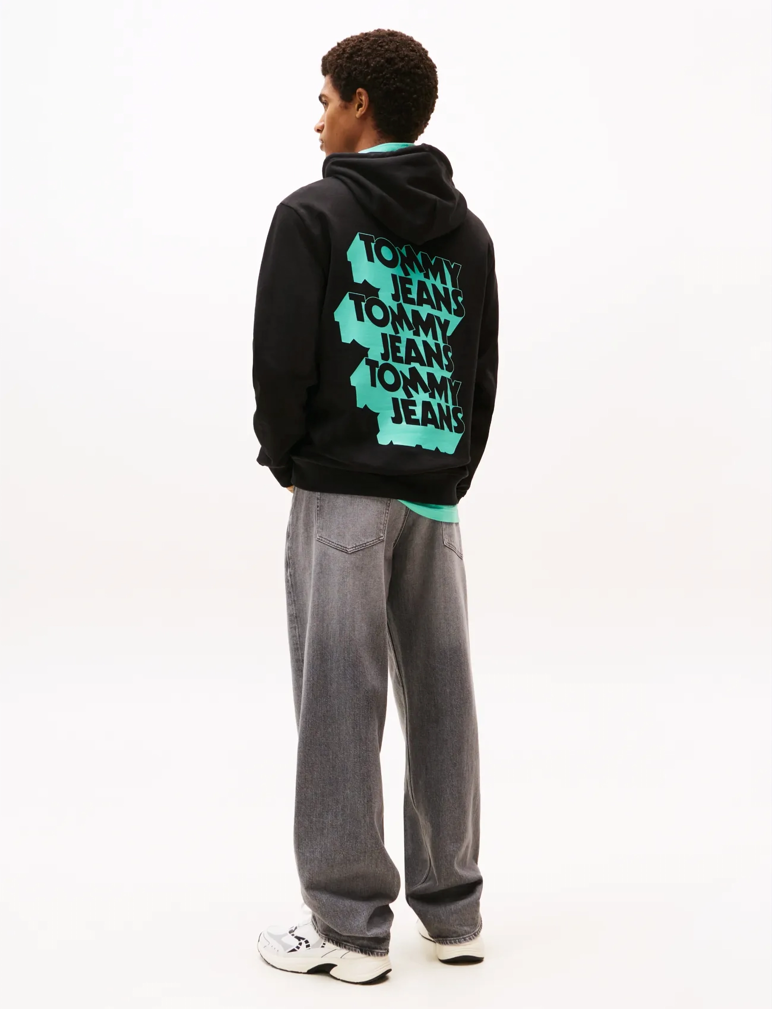 Tommy Jeans - TJM STACK BACK LOGO HOODIE EXT - svetarit - black - 3