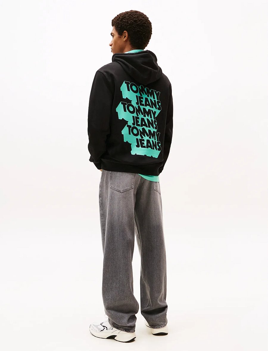 Tommy Jeans - TJM STACK BACK LOGO HOODIE EXT - hættetrøjer - black - 3