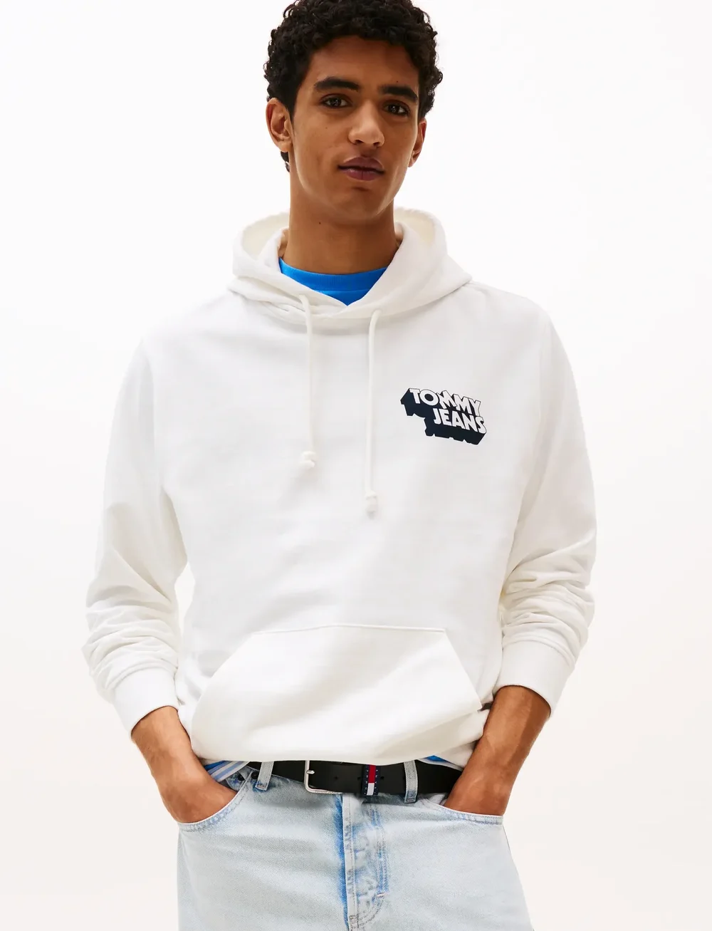Tommy Jeans - TJM STACK BACK LOGO HOODIE EXT - kapuutsiga dressipluusid - ecru - 0