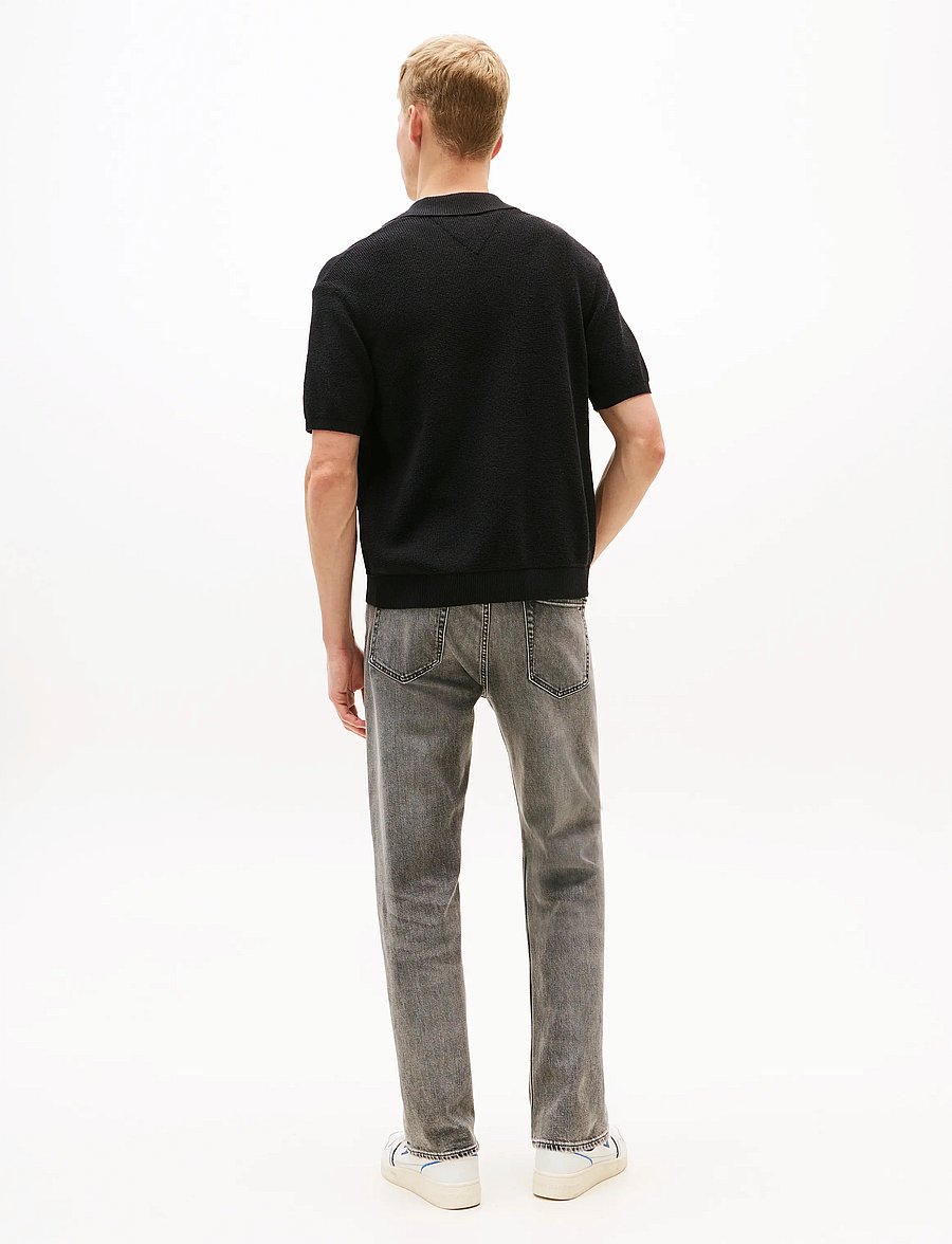 Tommy Jeans - TJM 90S SCRIPT SS SHIRT SWEATER - short-sleeved shirts - black - 4