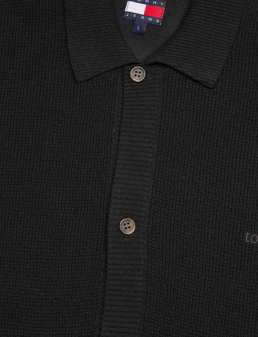 Tommy Jeans - TJM 90S SCRIPT SS SHIRT SWEATER - short-sleeved shirts - black - 5