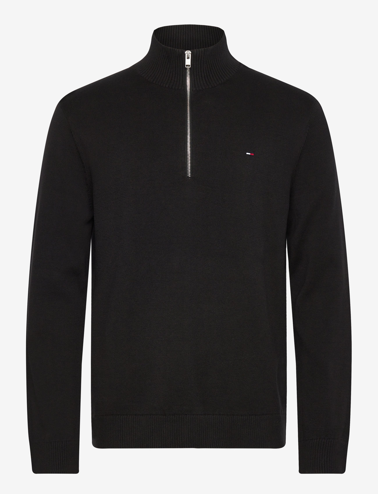 Tommy Jeans - TJM SLM ESS LIGHT ¼ ZIP SWTR EXT - halfzip strik - black - 1