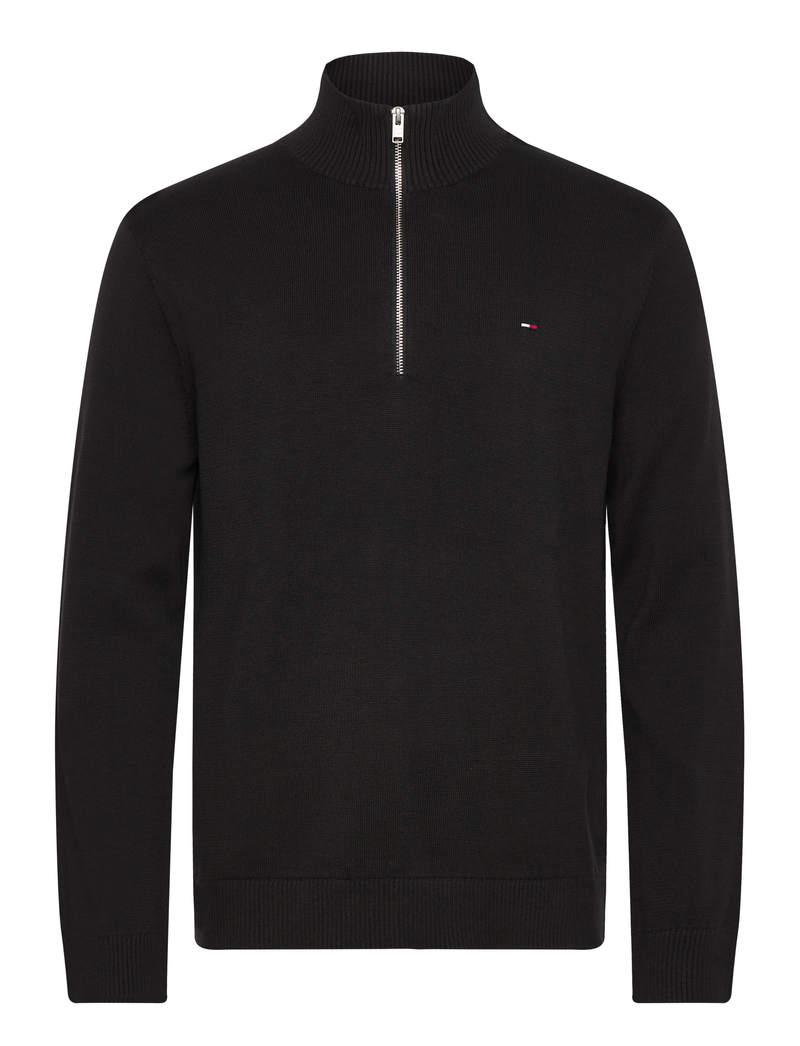 Tommy Jeans TJM SLM ESS LIGHT ¼ ZIP SWTR EXT - Strik - BLACK / black