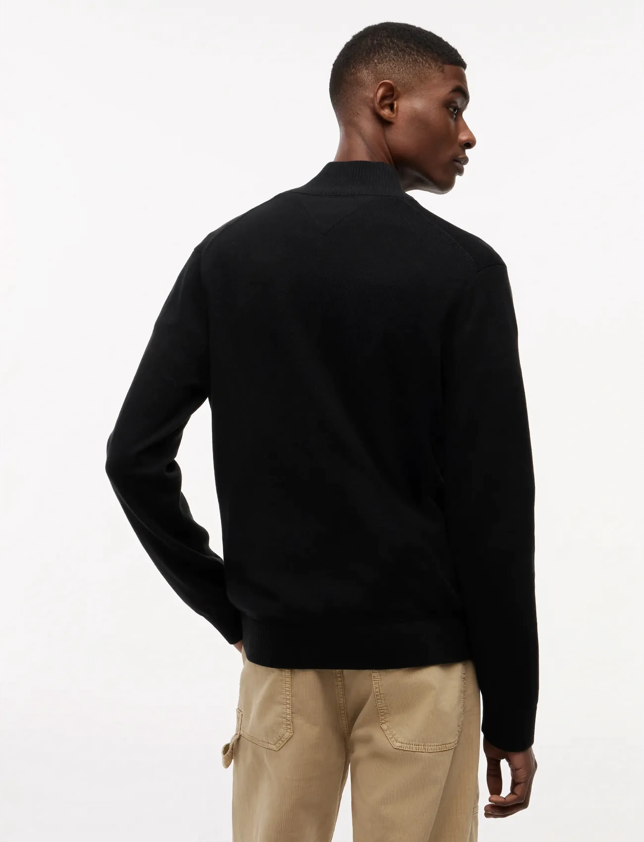 Tommy Jeans - TJM SLM ESS LIGHT ¼ ZIP SWTR EXT - halfzip strik - black - 3