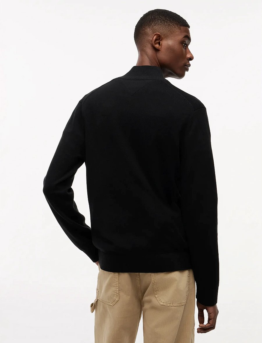 Tommy Jeans - TJM SLM ESS LIGHT ¼ ZIP SWTR EXT - poolpika lukuga džemprid - black - 3