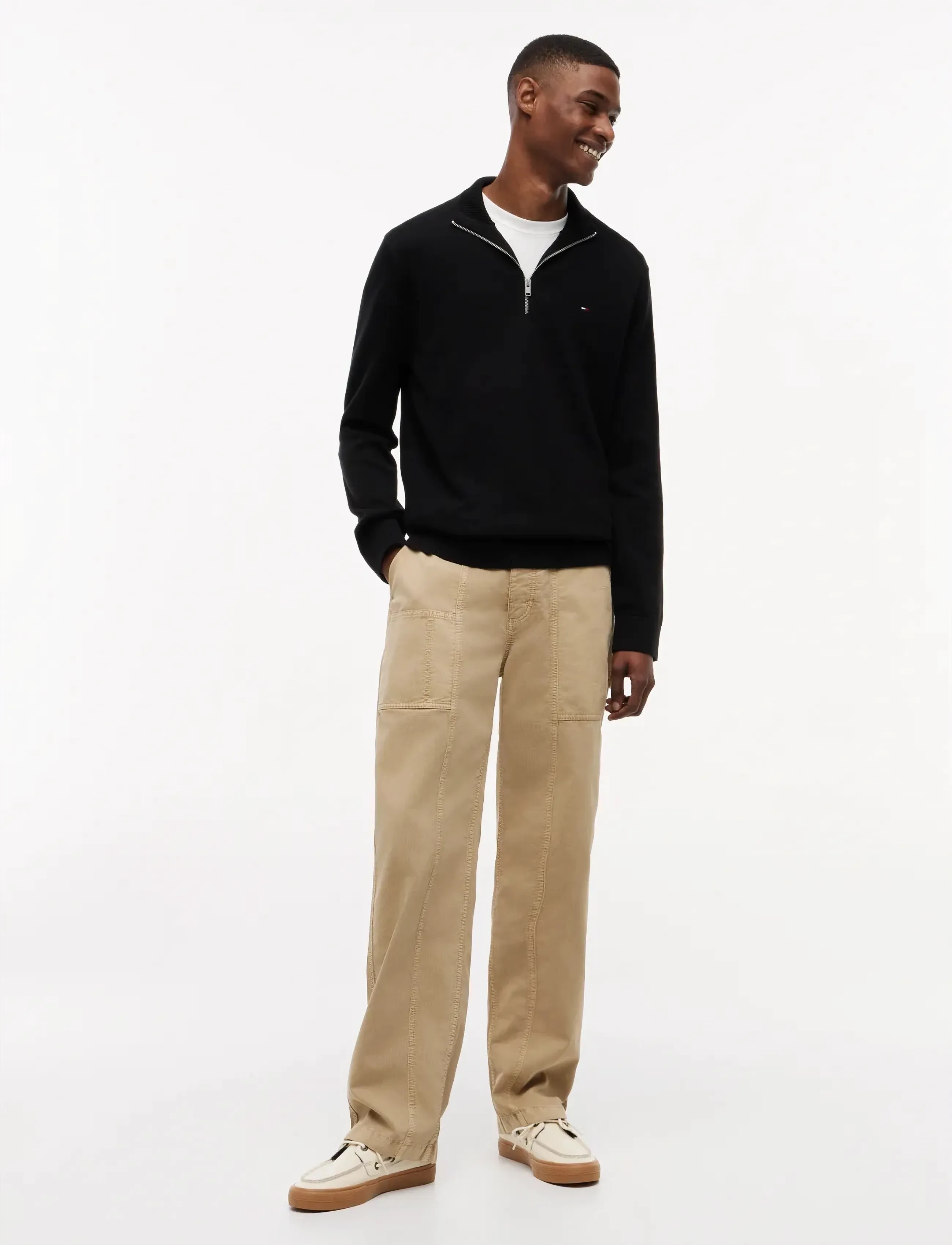 Tommy Jeans - TJM SLM ESS LIGHT ¼ ZIP SWTR EXT - halfzip strik - black - 5