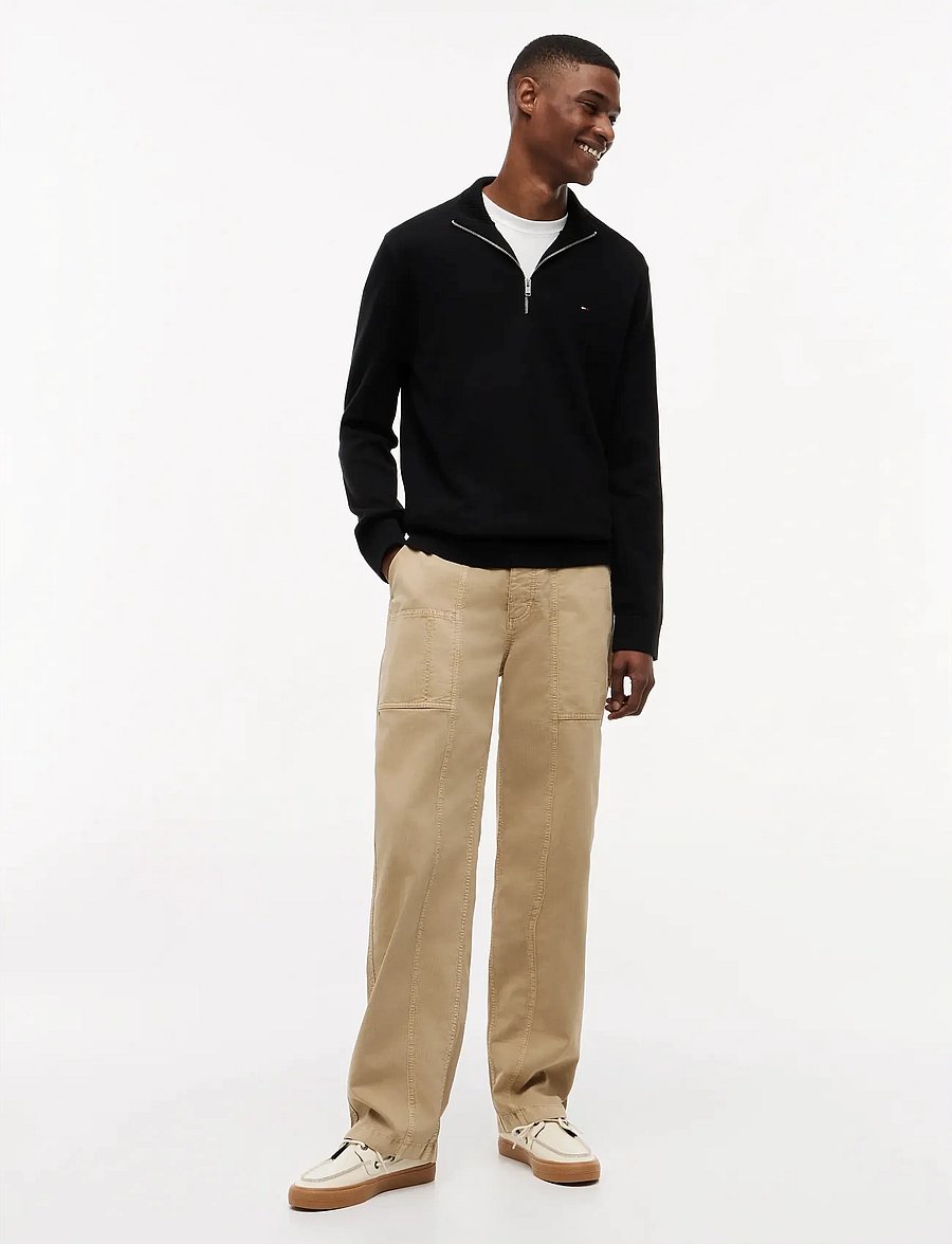 Tommy Jeans - TJM SLM ESS LIGHT ¼ ZIP SWTR EXT - poolpika lukuga džemprid - black - 5