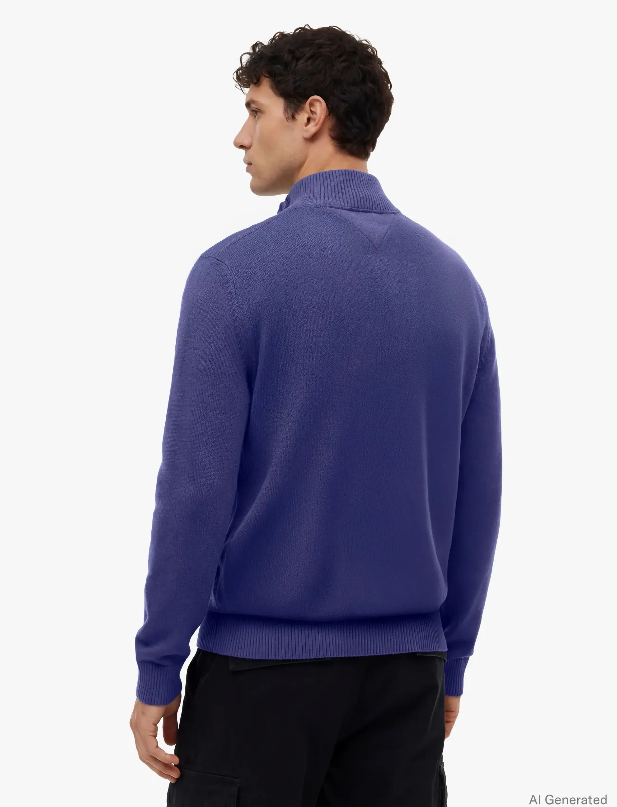 Tommy Jeans - TJM SLM ESS LIGHT ¼ ZIP SWTR EXT - half zip jumpers - blue storm - 2