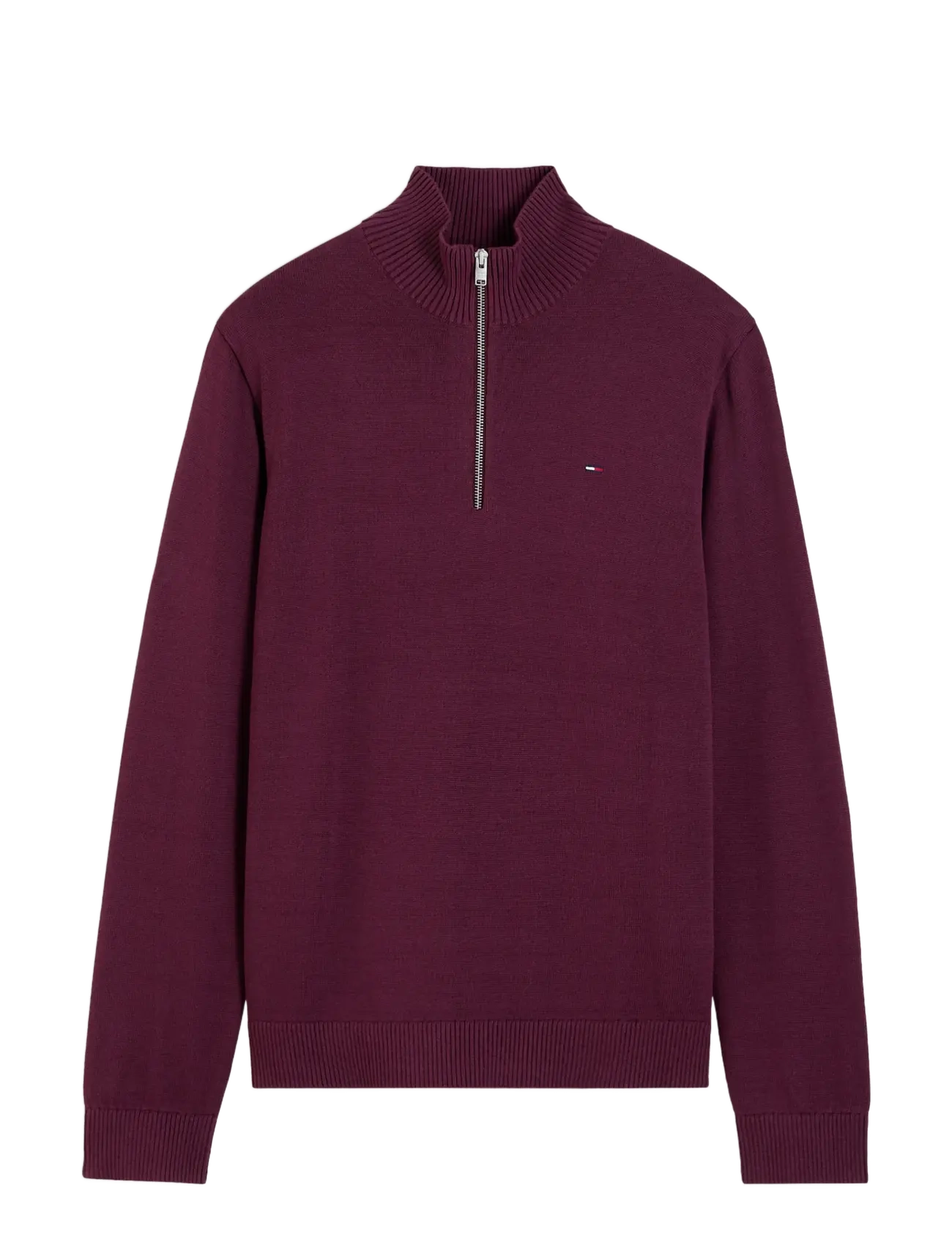 Tommy Jeans - TJM SLM ESS LIGHT ¼ ZIP SWTR EXT - poolpika lukuga džemprid - calypso berry - 1