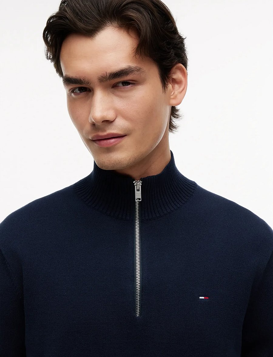 Tommy Jeans - TJM SLM ESS LIGHT ¼ ZIP SWTR EXT - pullover mit halbem reißverschluss - dark blue - 4