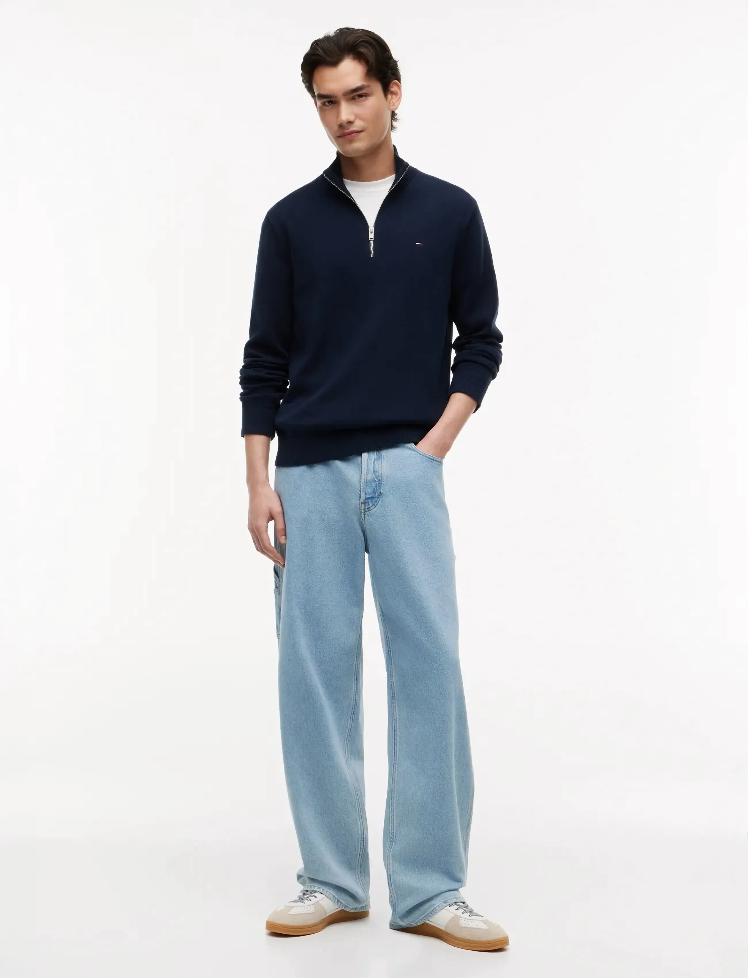 Tommy Jeans - TJM SLM ESS LIGHT ¼ ZIP SWTR EXT - half zip strik - dark blue - 5