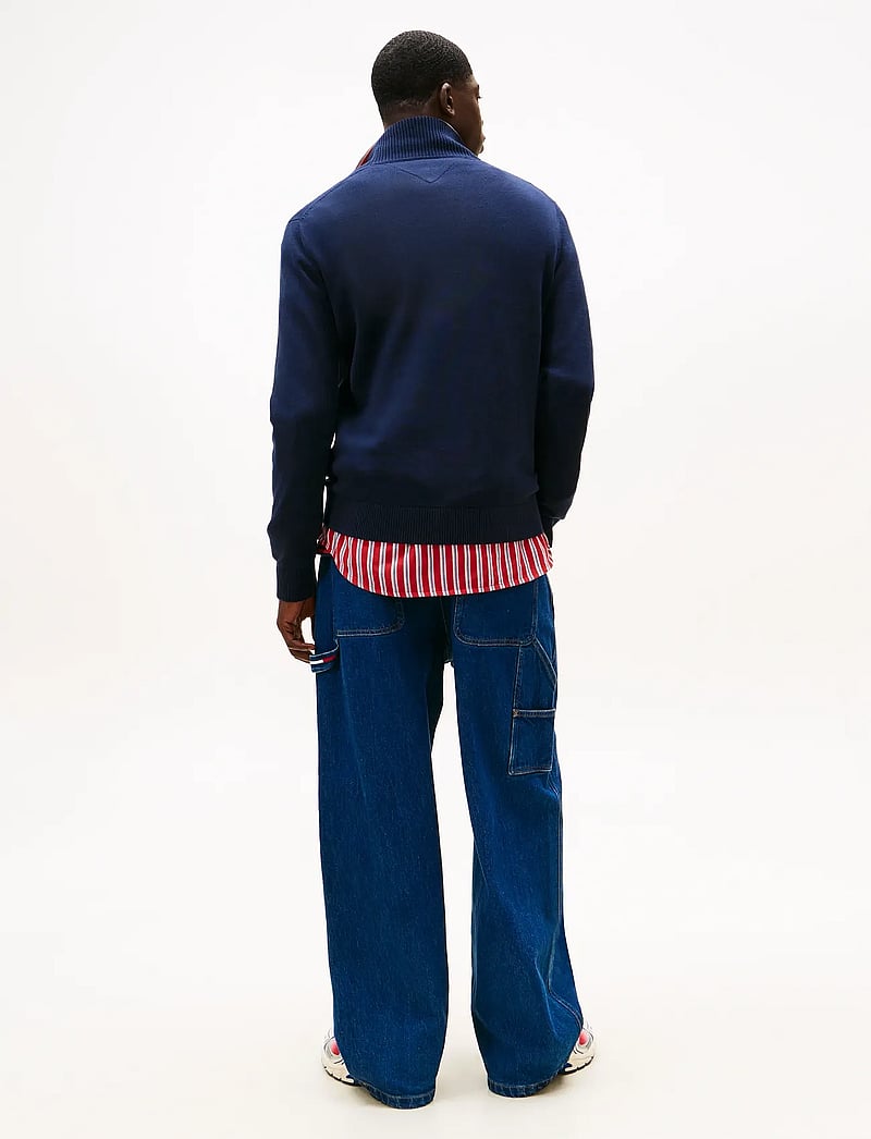 Tommy Jeans - TJM SLM ESS LIGHT ¼ ZIP SWTR EXT - halfzip strik - dark night navy - 4